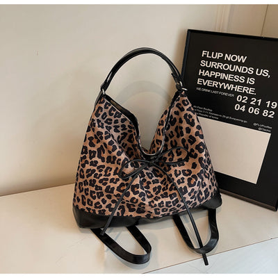 Mochila de Moda con Estampado Leopardo de Gran Capacidad Multiusos - Image 7
