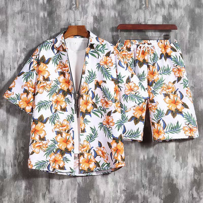 Conjunto de Playa Floral para Hombre - Camisa y Pantalones Cortos - Image 5