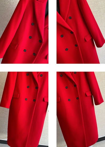 Abrigo Largo Rojo de Moda Premium con Personalidad - Image 15