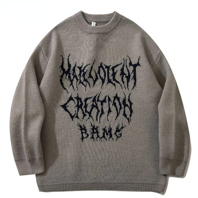 Suéter Tejido Hip Hop con Estampado Graffiti para Hombre - Image 8