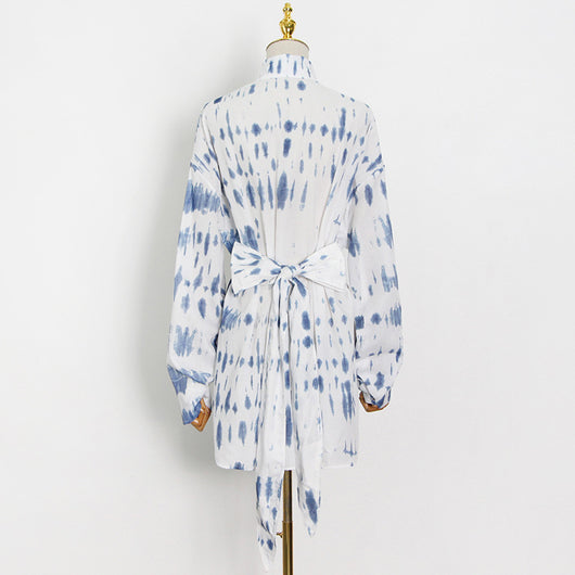 Camisa Mujer Solapa Irregular Abotonada Simple - Image 16