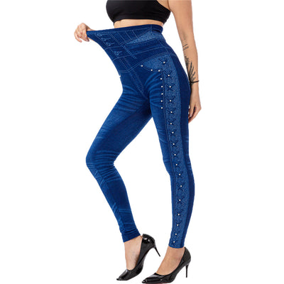 Pantalones Capri Ajustados de Cintura Alta con Detalles Brillantes - Image 32