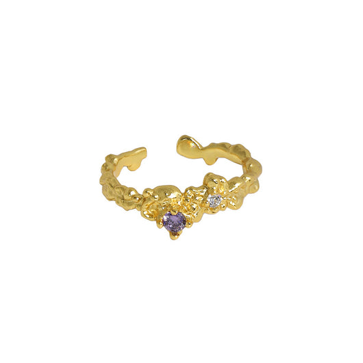 Anillo de Plata Esterlina 925 con Circonita Irregular y Textura Artesanal para Mujer - Image 8
