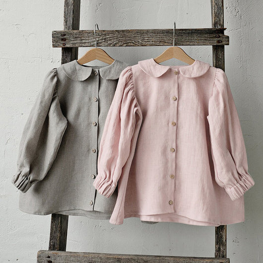 Blusa Princesa Niña Cuello Muñeca Algodón y Lino - Image 4
