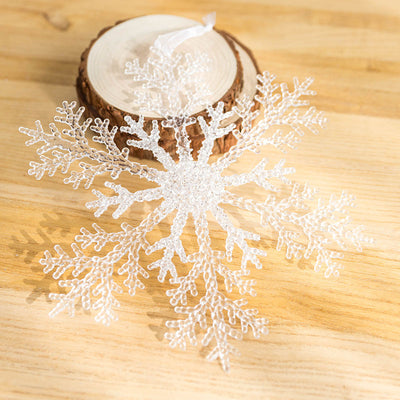 Adornos Navideños de Acrílico Transparente - Copo de Nieve para Árbol de Navidad DIY - Image 11