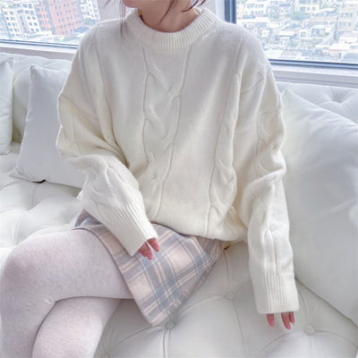 Suéter Retro Japonés Grueso para Otoño e Invierno