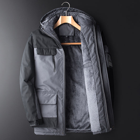 Traje de Montaña Impermeable y Cálido con Capucha Desmontable