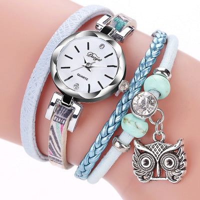 Pulsera Reloj con Dije de Búho Tejido a Mano - Image 4