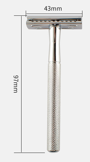 Navaja Doble Filo Retro con Patrón de Diamante y Mango Cromado - Image 7