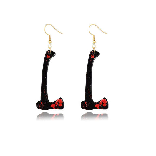 Aretes de Hacha Ensangrentada Halloween - Diseño Acrílic Retro