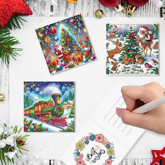Tarjetas Navideñas con Pintura de Diamantes 6 Diseños Combinados - Image 10