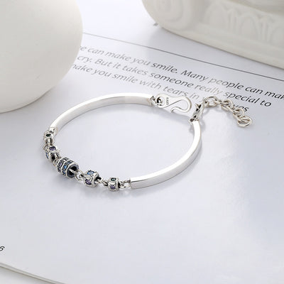 Pulsera de Plata Esterlina S925 con Cubo Giratorio y Cierre de Costura - Image 5