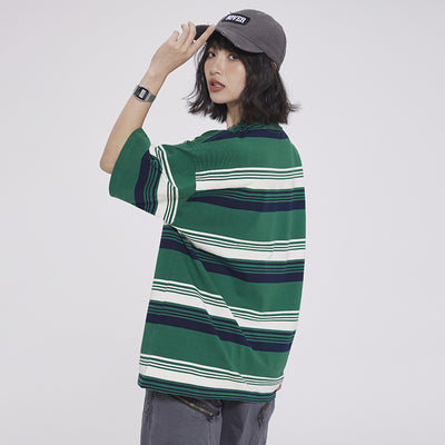 Playera de Rayas en Contraste para Hombre y Mujer - Image 3