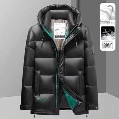Chaqueta de Plumón Invierno Hombre con Grafeno - Abrigo Térmico Impermeable Negro y Dorado - Image 6