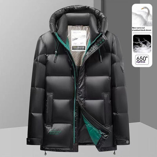 Chaqueta de Plumón Invierno Hombre con Grafeno - Abrigo Térmico Impermeable Negro y Dorado - Image 6