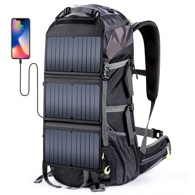 Mochila de Senderismo 68L Impermeable con Carga Solar - Image 6