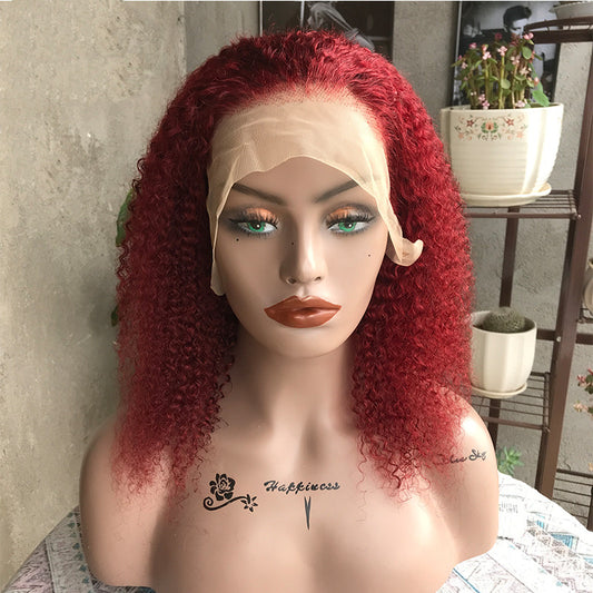 Peluca Frontal de Encaje Cabello Humano Rizado Natural