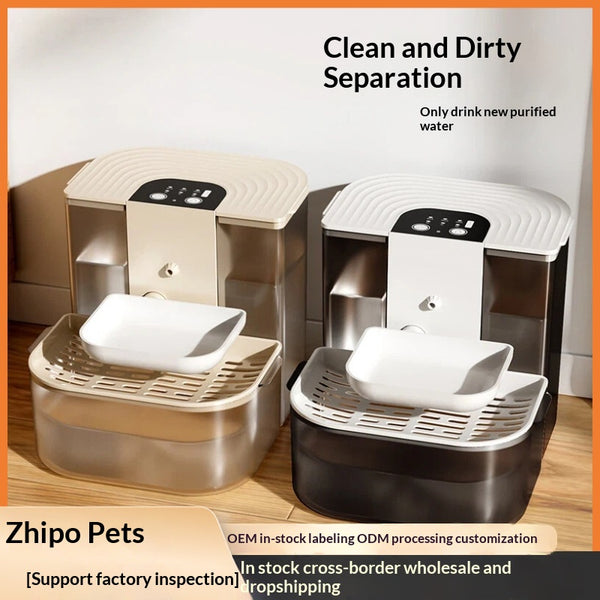 Fuente de Agua para Mascotas con Control Termostático y Flujo Automático Inclinado