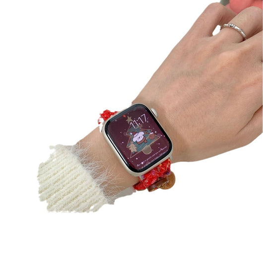 Pulsera Navideña de Peluche - Correa Festiva para Otoño e Invierno - Image 4