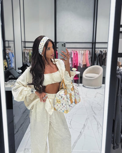 Conjunto de 3 Piezas: Camisa Manga Larga con Solapa, Top Tubo y Pantalón Ancho - Image 32