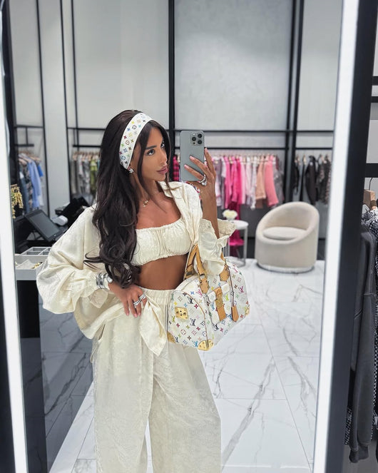 Conjunto de 3 Piezas: Camisa Manga Larga con Solapa, Top Tubo y Pantalón Ancho - Image 32