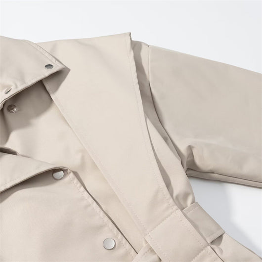 Gabardina con Cuello Parado y Cinturón para Mujer - Image 9
