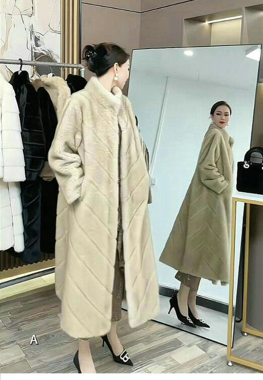 Abrigo de Piel Sintética para Mujer - Elegante Largo Medio Invierno - Image 21