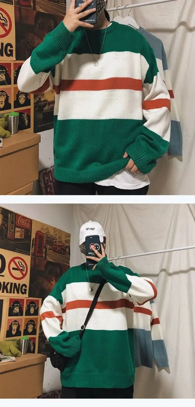 Suéter Holgado Estilo Hong Kong para Hombre - Diseño Coreano Moderno - Image 21