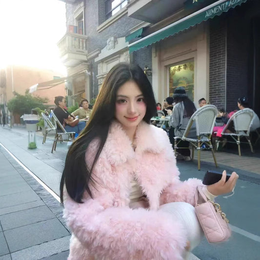 Abrigo Coreano para Mujer con Cuello Solapa y Forro Peludo Abrigador - Image 2