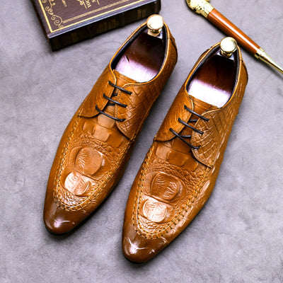 Zapatos de Vestir Hombre Patrón Cocodrilo Estilo Británico - Image 8