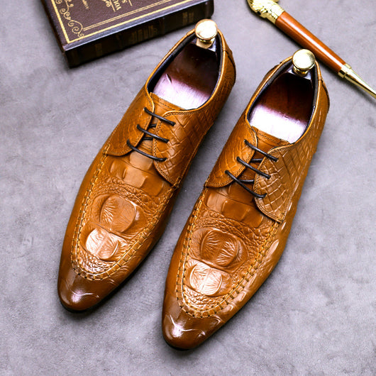 Zapatos de Vestir Hombre Patrón Cocodrilo Estilo Británico - Image 8
