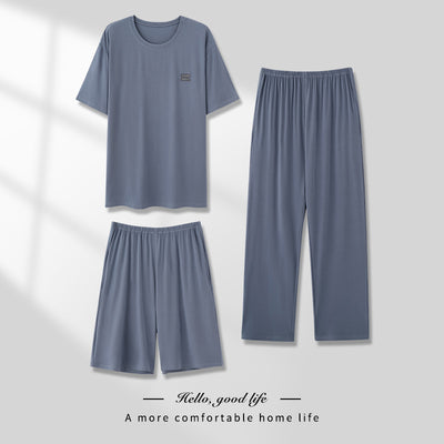 Pijama Hombre Modal Verano - Set 3 Piezas Manga Corta Transpirable - Image 12