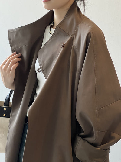 Chamarra Retro Suelta de Cintura para Mujer con Cuello Mao - Image 28