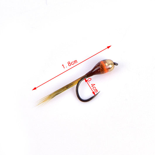 Anzuelo Ninfa con Cabeza de Cobre Pegada para Pesca con Mosca - Image 6