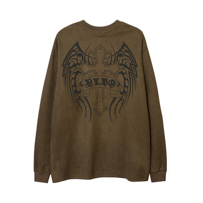 Playera de Manga Larga con Estampado de Cruz para Hombre - Image 11