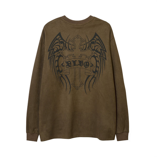 Playera de Manga Larga con Estampado de Cruz para Hombre - Image 11