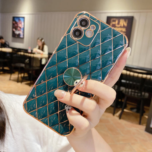 Funda para Teléfono con Anillo Soporte de Piel de Cordero y Acabado Electrochapado - Image 12
