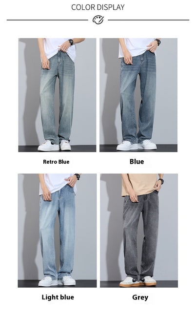 Pantalones Anchos de Seda Helada Casual Transpirables - Image 14