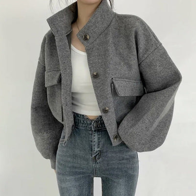 Abrigo de Lana Suelto Casual Estilo Relajado - Image 3