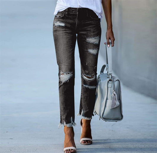 Pantalones Vaqueros Rotos Talla Grande para Mujer - Image 10