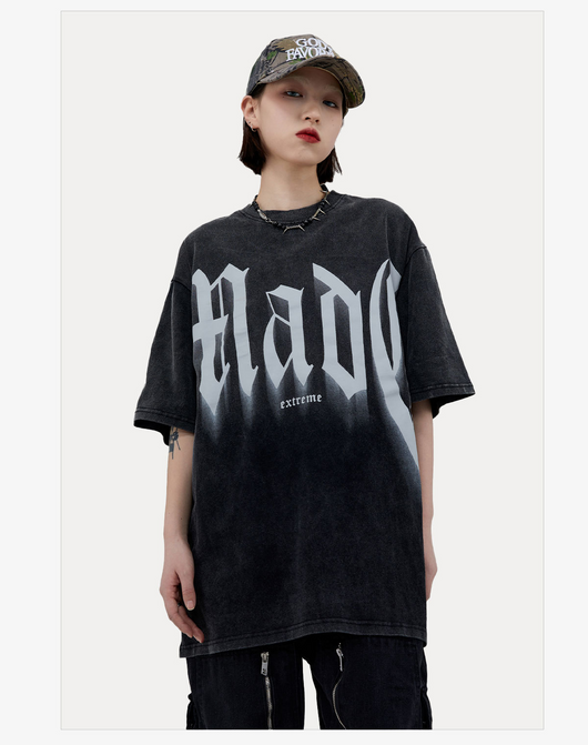 Camiseta Suelta con Letras Grandes - Manga Corta Estilo Urbano - Image 10