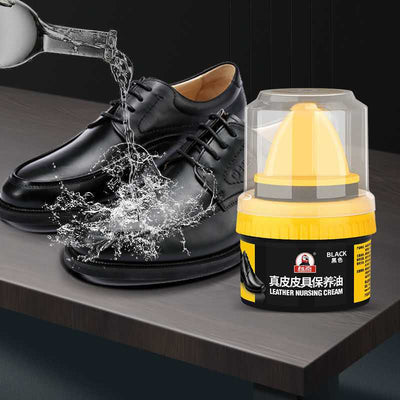 Crema Pulidora para Zapatos de Cuero con Lanolina - Esponja Aplicadora Incluida
