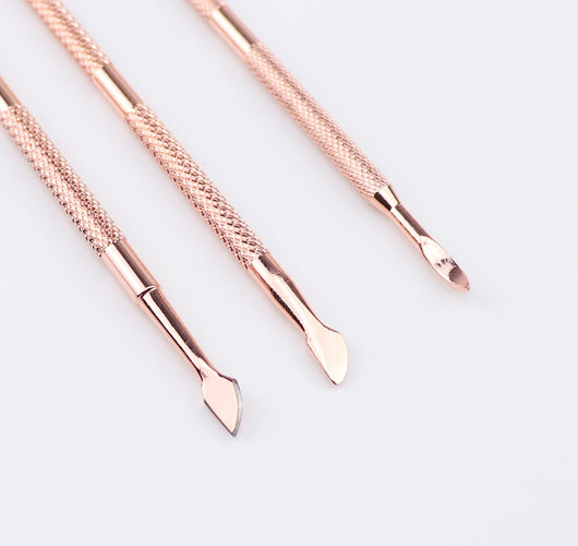 Set de Herramientas para Uñas en Acero Inoxidable Oro Rosado - Image 9