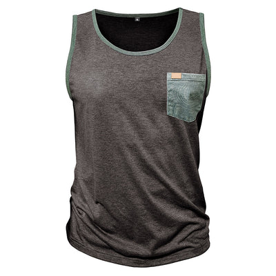 Camiseta Deportiva Suelta sin Mangas con Bolsillos y Estampado - Image 41