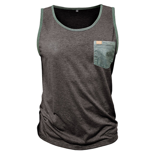 Camiseta Deportiva Suelta sin Mangas con Bolsillos y Estampado - Image 41