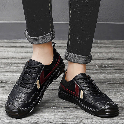 Zapatos Casuales Negros de Cuero Tendon - Estilo Trendy Diario - Image 3