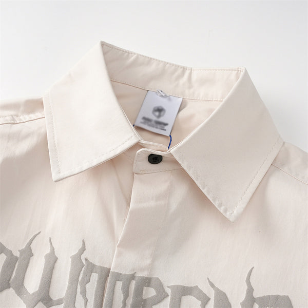 Camisa Estampada Manga Larga Holgada Casual Estilo Europeo Americano para Hombre
