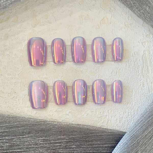 Stickers de Uñas Efecto Espejo Láser Púrpura Fantasía