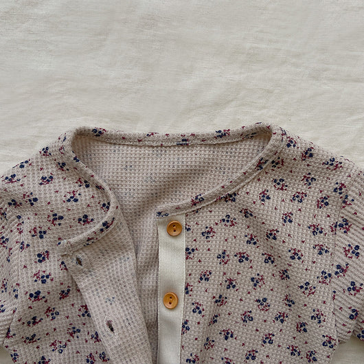 Mono Largo de Algodón con Estampado de Waffle y Botones Únicos - Image 4