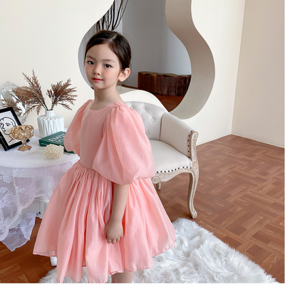 Vestido Princesa Estilo Occidental para Niñas con Mangas Abullonadas - Image 7